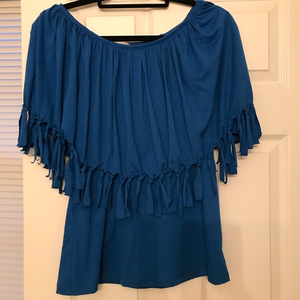 Royal Blue Fringe Top